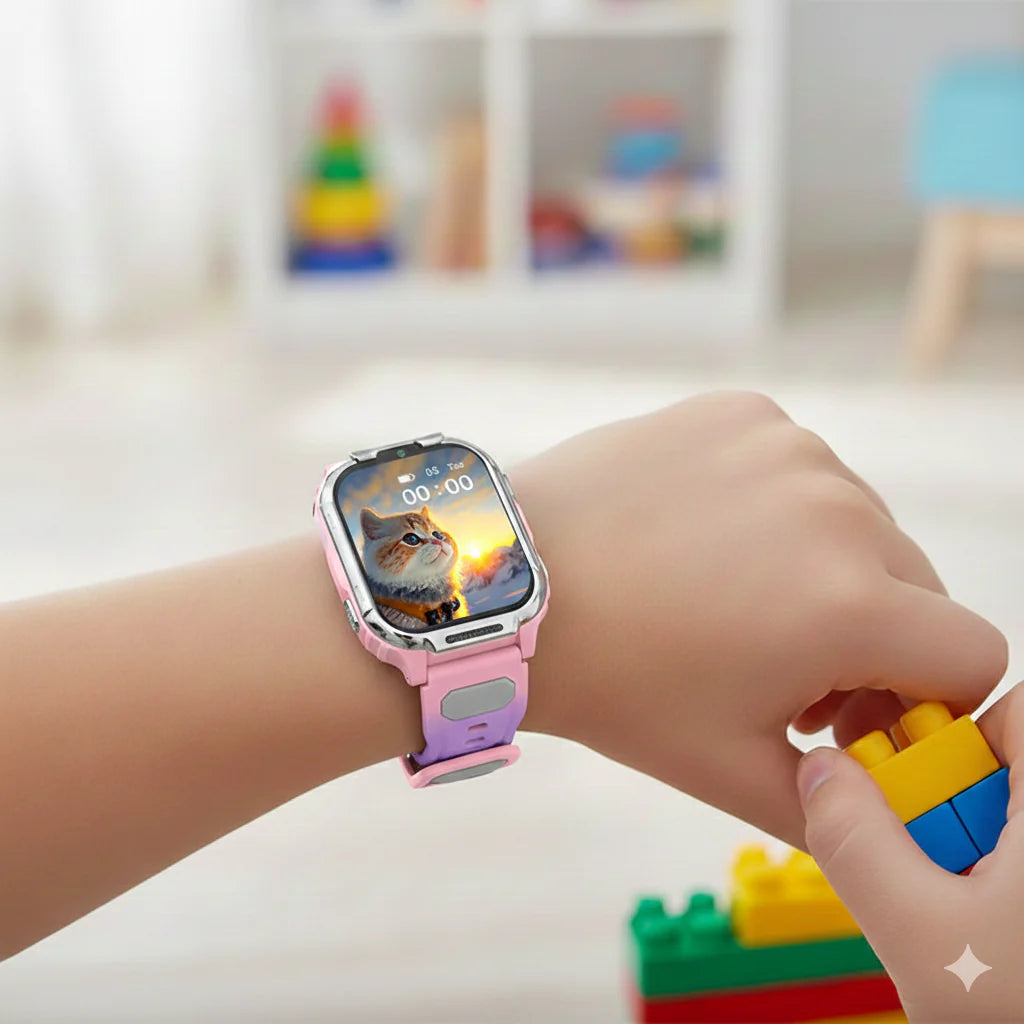 D55 Kids Smartwatch Android with GPS Tracker SIM Card Child Smart Watch for Calling, Location Tracking Safety Monitoring Smartwatch for Boys and Girls