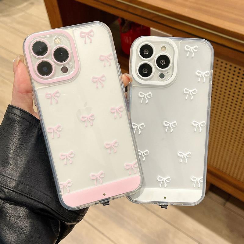 LED Bowknot Phone Case, Compatible with Iphone 11/12/13/14/15/16/17 Pro/Pro Max/Plus, Stylish Protective Cover, Unique Design for Daily Use, Protective Casing