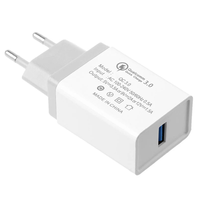 Compact QC3.0 Quick Charge Single USB Travel Adapter