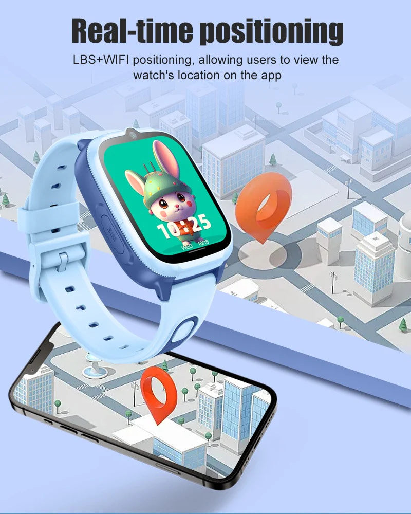 4G Kids Smartwatch D53 GPS Locator Tracker Video Call Smart Watch for Children Waterproof SOS Anti-Lost Watch Parent Control App