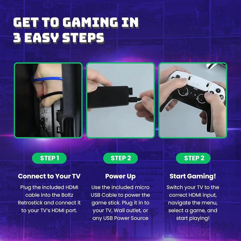 NEW Upgraded Retro Game Stick with 40,000+ Games 26 Emulators 4K HDMI Output Plug and Play Wireless Controller for TV Monitor Video Gamepad Console