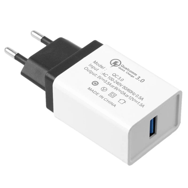 Compact QC3.0 Quick Charge Single USB Travel Adapter