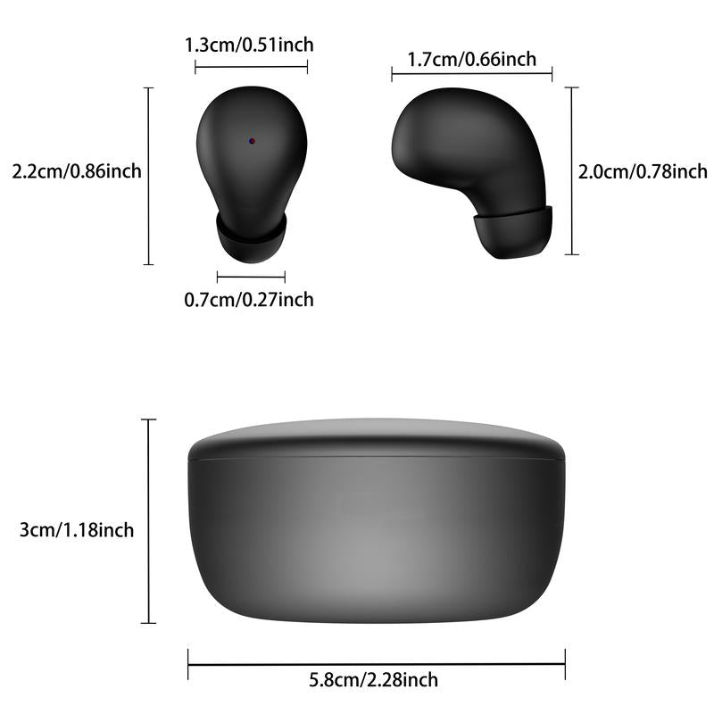 MSHUKCOE Mini Invisible Headphones Bluetooth 5.4 True Wireless In-Ear Earphones Sport Audio Earbud Audifonos Bluetooth Wireless Headphones Noise Cancelling Headphones Gamingheadset