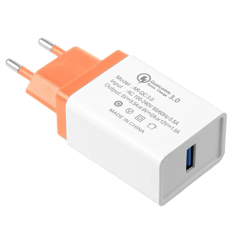 Compact QC3.0 Quick Charge Single USB Travel Adapter