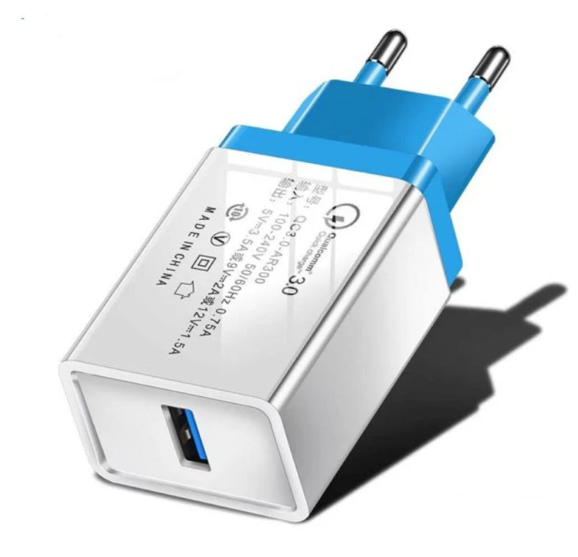 Compact QC3.0 Quick Charge Single USB Travel Adapter