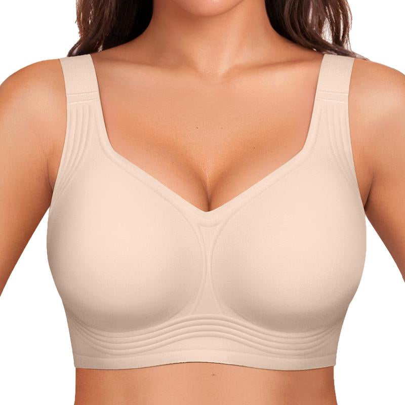 OEAK Women Wirefree Bras for Women Full Coverage No Underwire Everyday Bras Comfortable Wireless Padded Jelly Bras