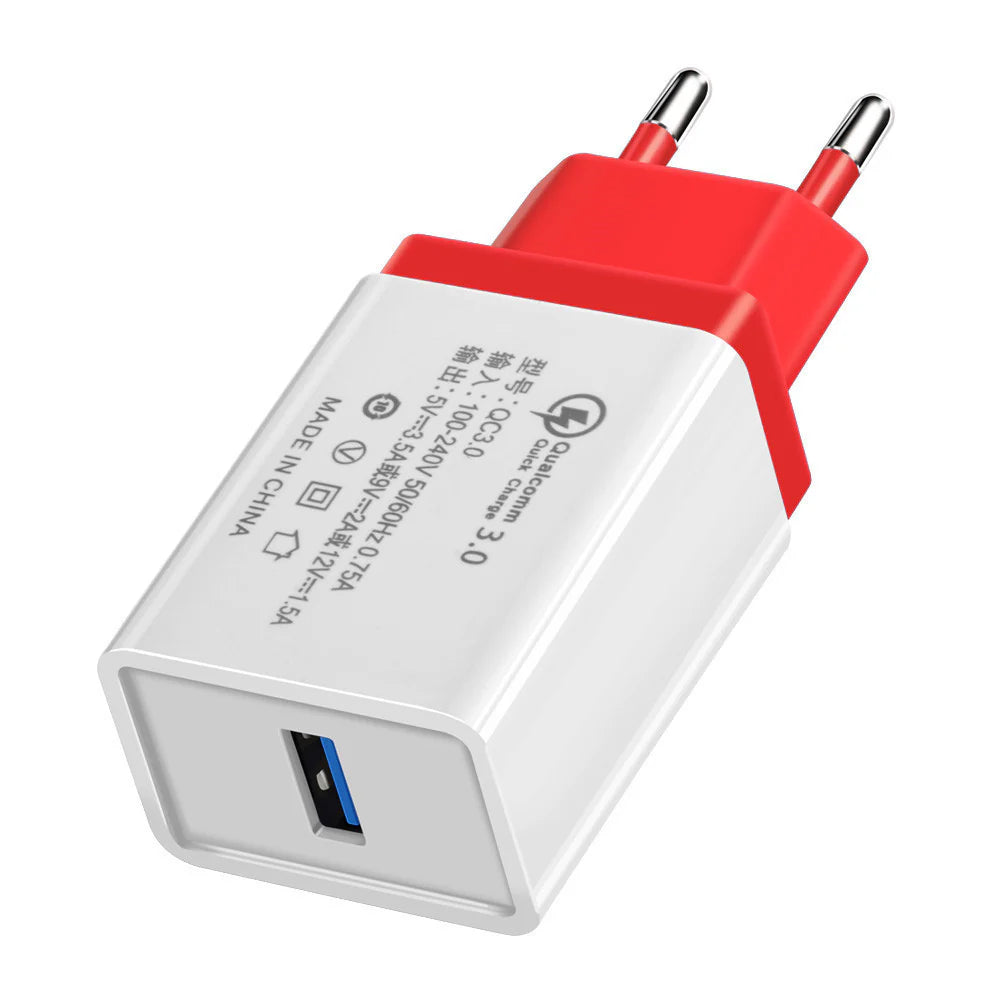 Compact QC3.0 Quick Charge Single USB Travel Adapter