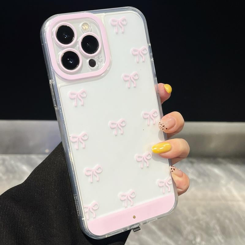 LED Bowknot Phone Case, Compatible with Iphone 11/12/13/14/15/16/17 Pro/Pro Max/Plus, Stylish Protective Cover, Unique Design for Daily Use, Protective Casing