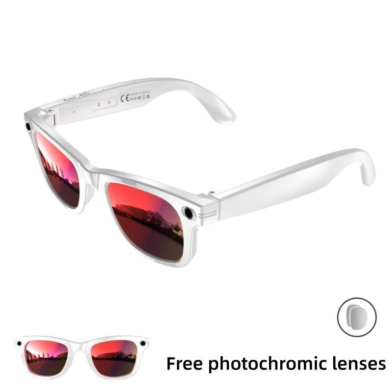 Smart AI Camera Glasses with 8MP Photochromic Lenses ,Button Touch Adjustment for Travel Outdoor Adventures Hands-Free Photography 160+Languages Real-Time Translation Bluetooth Wireless Wearable Video Recording UV Protection ,Black Friday & Cyber Monday